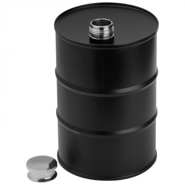 Logo trade promotional merchandise image of: Hip flask barrel, black