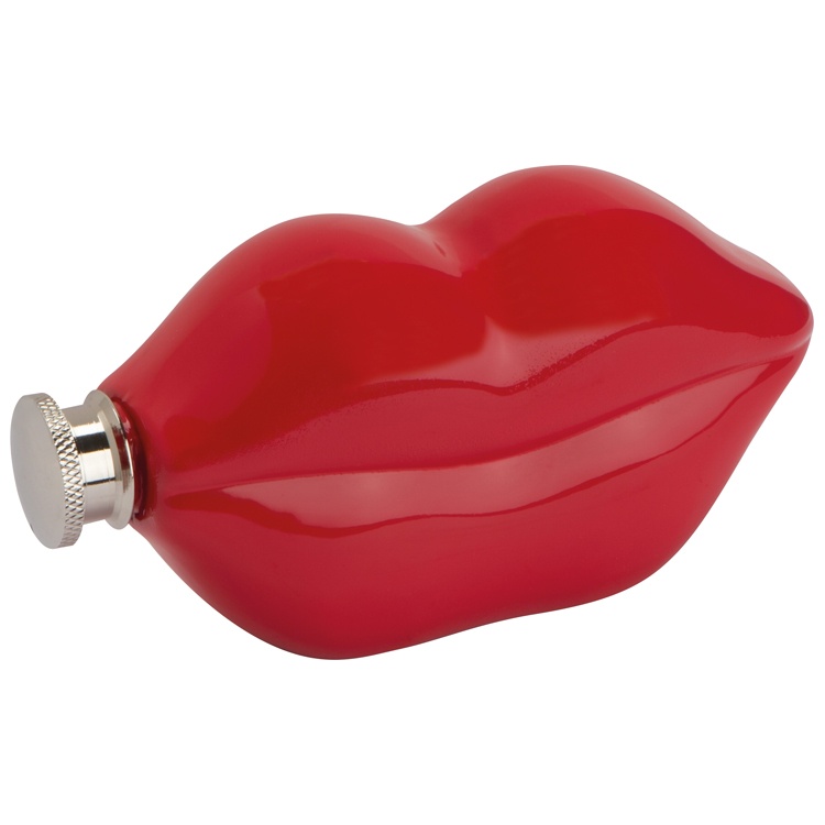 Logotrade promotional giveaway picture of: Lip shaped hip flask, deep red