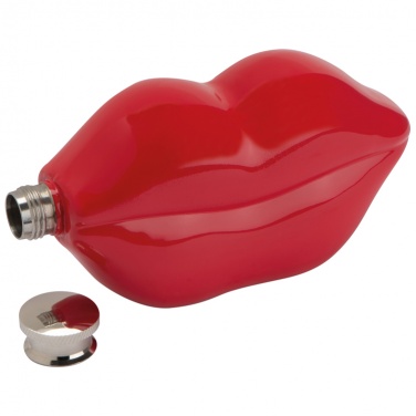 Logotrade advertising product image of: Lip shaped hip flask, deep red