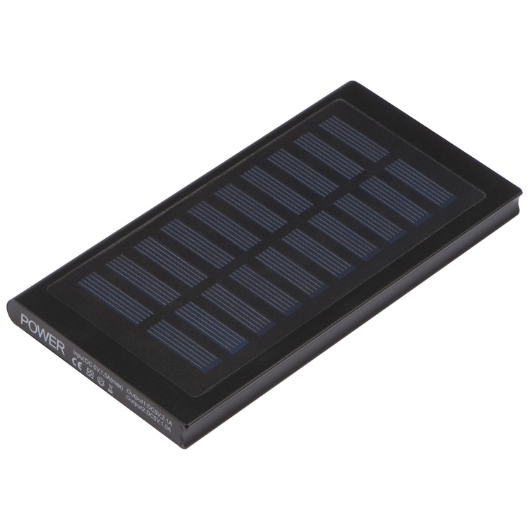 Logotrade advertising product image of: Solar powerbank - 8000 mAh, black