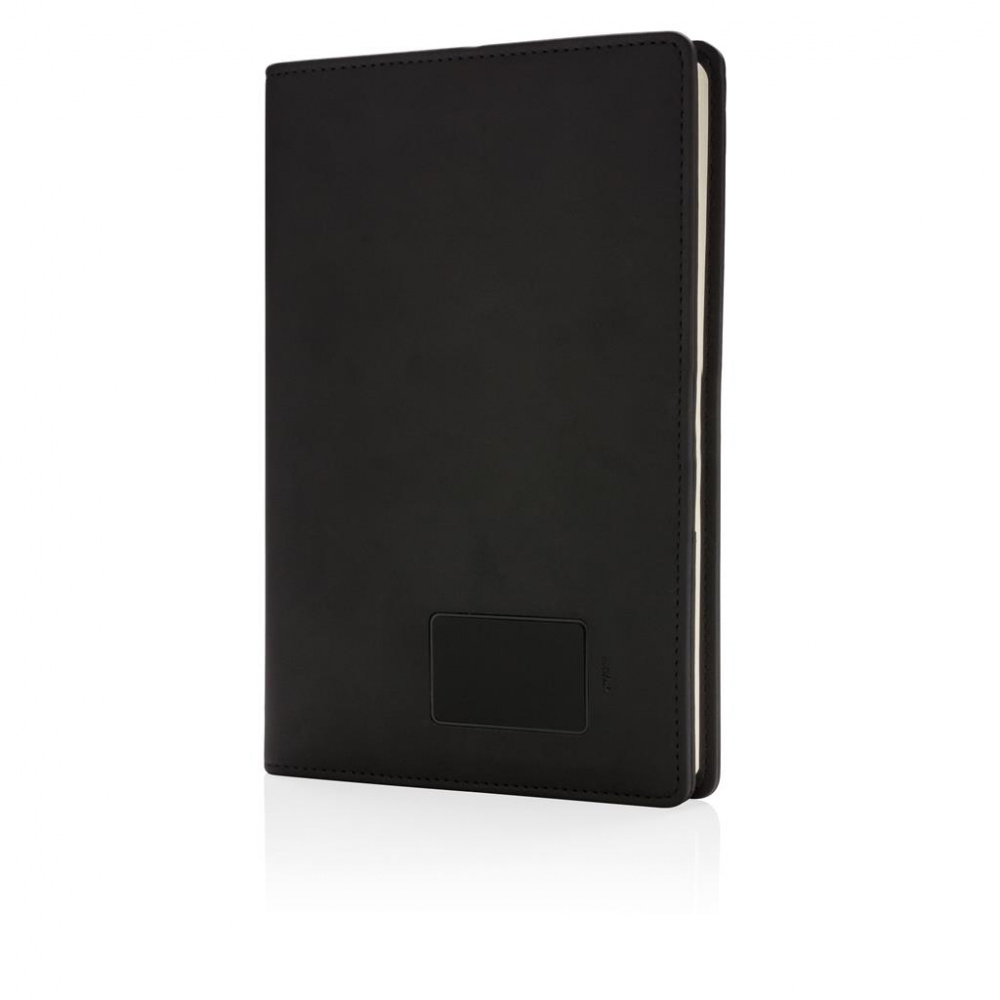 Logo trade promotional products picture of: Light up logo notebook A5, Black