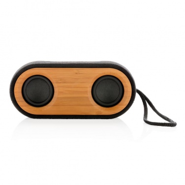 Logo trade promotional product photo of: Bamboo X double speaker, black