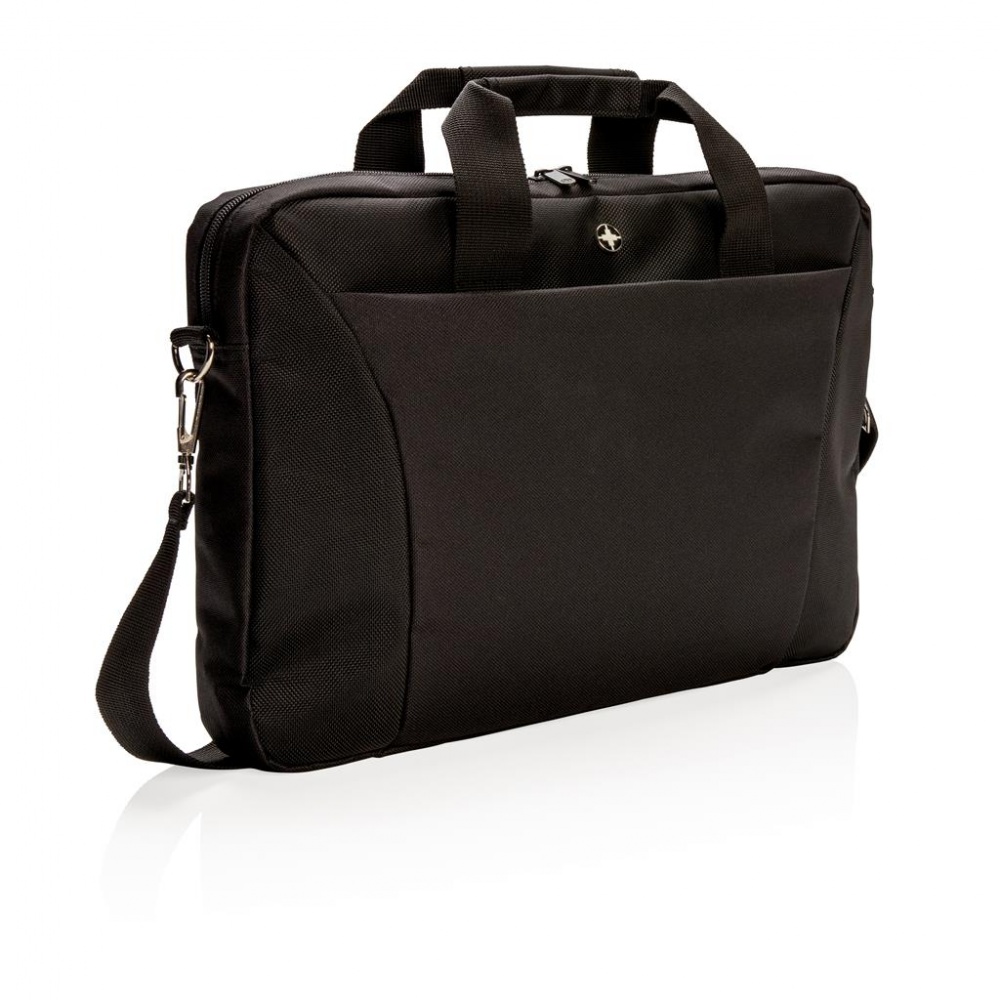 Logo trade corporate gift photo of: Swiss Peak 15.4” laptop bag, black