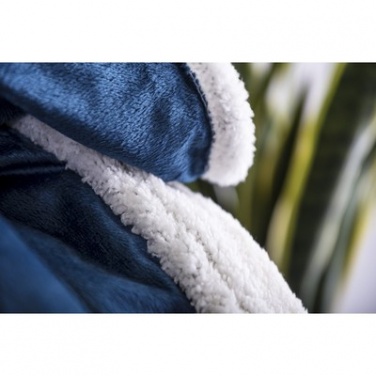 Logo trade promotional items image of: Blanket fleece, navy/white