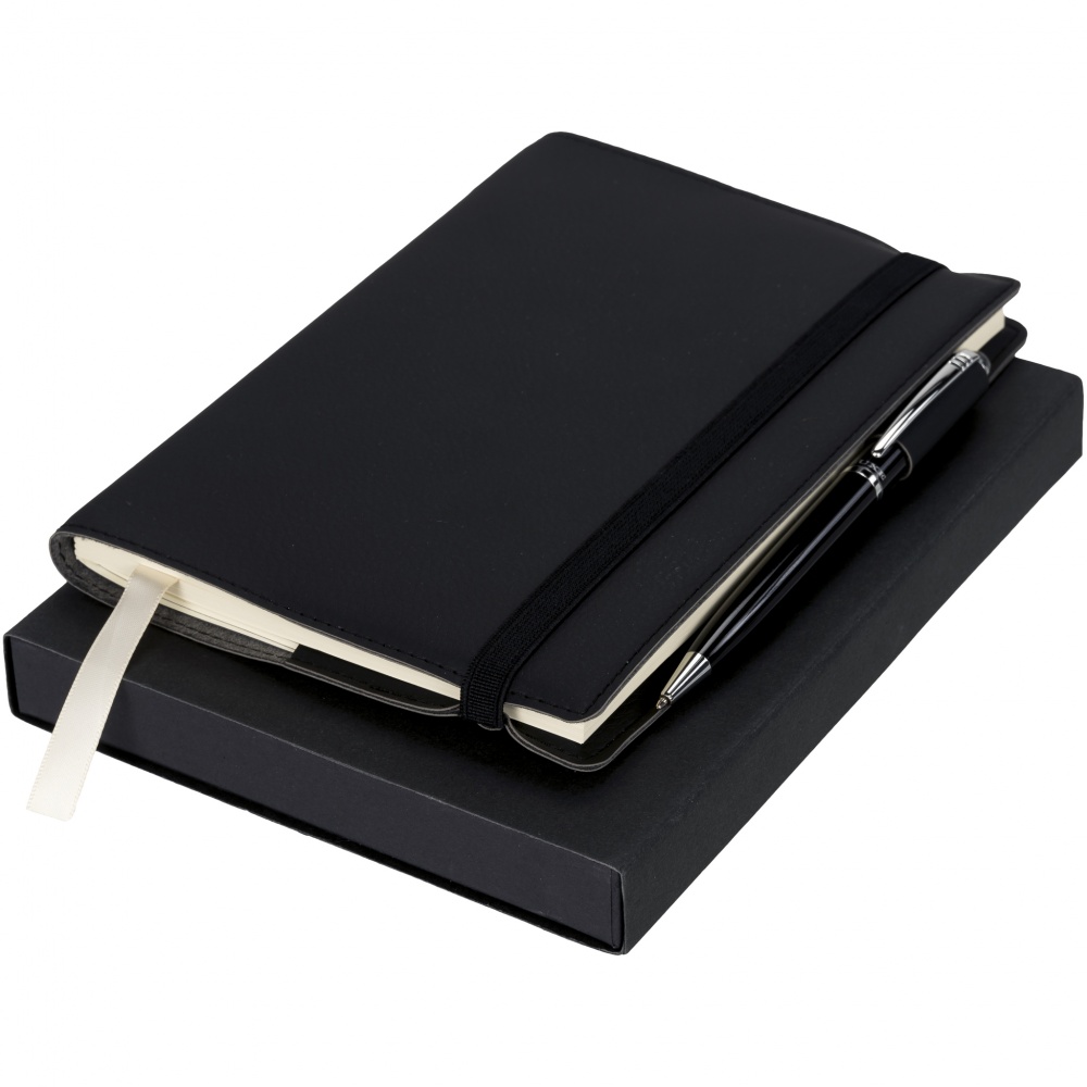 Logo trade promotional products image of: Notebook with Pen Gift Set, black