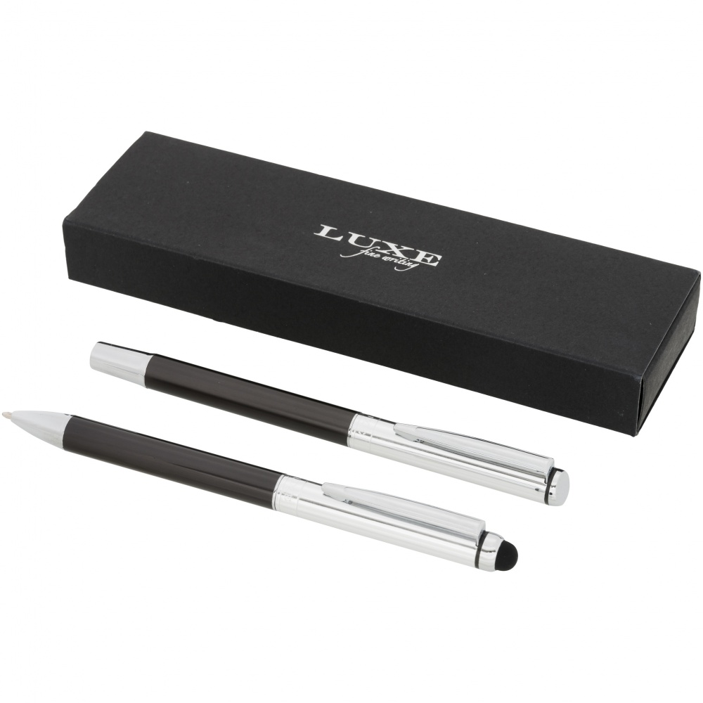 Logo trade advertising product photo of: Vincenzo duo pen set, black