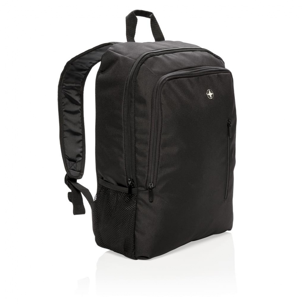 Logo trade promotional gifts image of: Swiss Peak 17" business laptop backpack, black