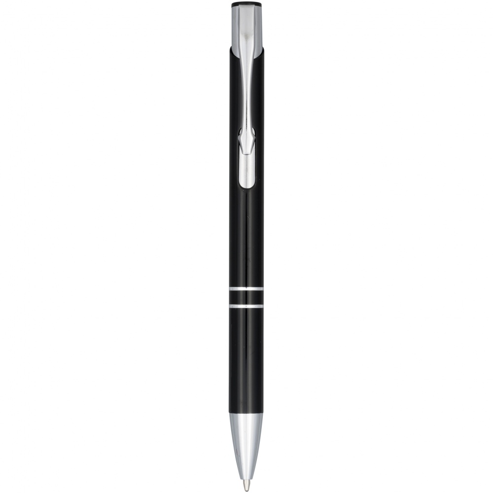 Logo trade promotional merchandise image of: Moneta anodized ballpoint pen, black