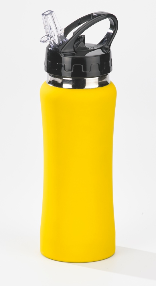 Logo trade corporate gifts picture of: WATER BOTTLE COLORISSIMO, 600 ml, yellow