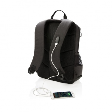 Logo trade promotional items picture of: Lima 15" RFID & USB laptop backpack, black