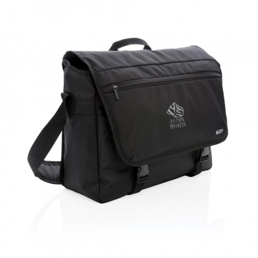 Logotrade promotional giveaway image of: Swiss Peak RFID 15" laptop messenger bag PVC free, black