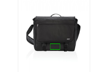 Logo trade promotional giveaways picture of: Swiss Peak RFID 15" laptop messenger bag PVC free, black