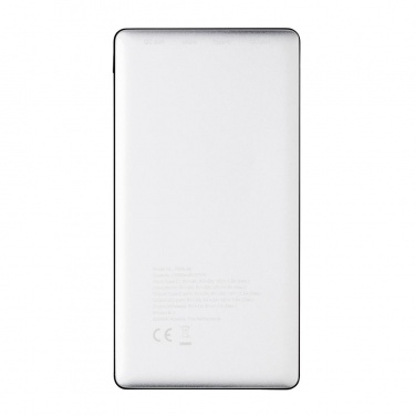 Logo trade advertising products picture of: 10.000 mAh Powerbank with PD and Wireless charger, silver