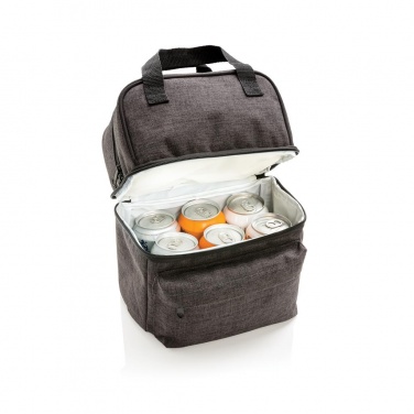 Logo trade promotional gifts image of: Cooler bag with 2 insulated compartments, anthracite