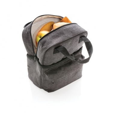 Logo trade promotional merchandise image of: Cooler bag with 2 insulated compartments, anthracite