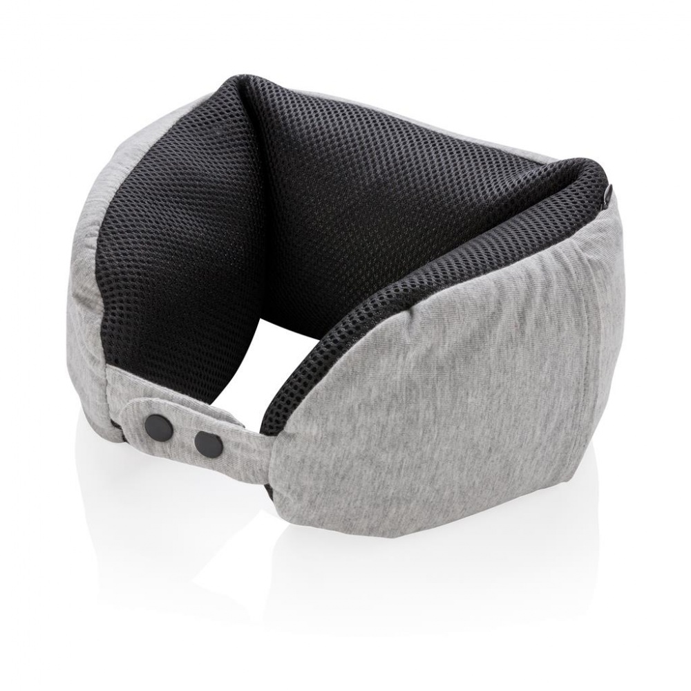 Logotrade promotional giveaways photo of: Deluxe microbead travel pillow, grey / black