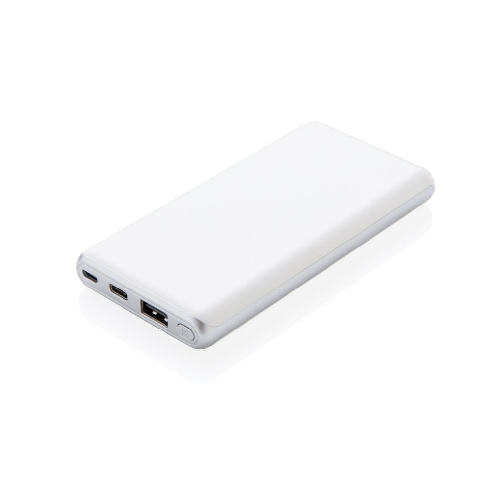 Logotrade promotional gift picture of: Ultra fast 10.000 mAh powerbank with PD, white