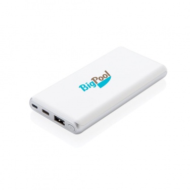 Logo trade advertising products image of: Ultra fast 10.000 mAh powerbank with PD, white