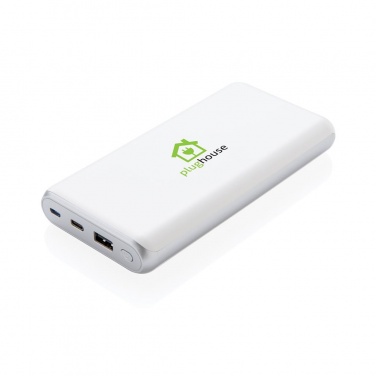 Logo trade promotional giveaways picture of: Ultra fast 20.000 mAh powerbank with PD, white