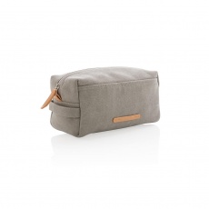 Canvas toiletry bag PVC free, grey