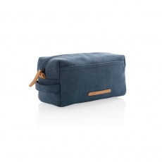 Canvas toiletry bag PVC free, blue