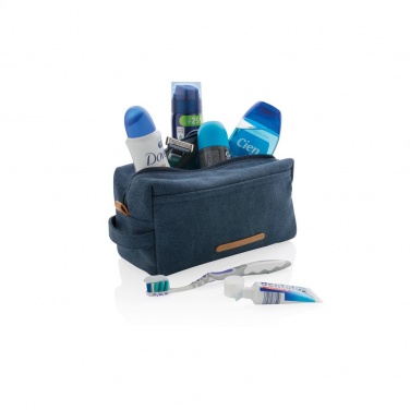 Logotrade promotional merchandise photo of: Canvas toiletry bag PVC free, blue