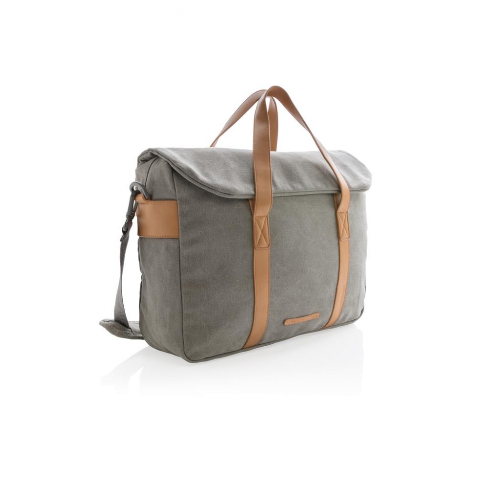 Logotrade promotional item picture of: Canvas laptop bag PVC free, grey