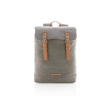 Logo trade corporate gifts picture of: Canvas laptop backpack PVC free, grey