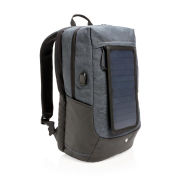 Logotrade promotional gift image of: Swiss Peak eclipse solar backpack, black