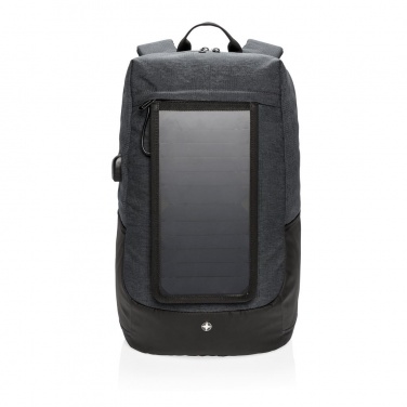 Logotrade corporate gift image of: Swiss Peak eclipse solar backpack, black