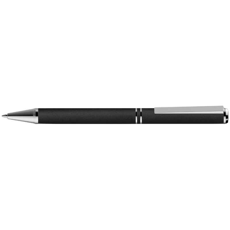 Logo trade promotional merchandise photo of: Metal ballpen with zig-zag clip, black