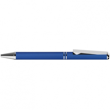 Logo trade business gifts image of: Metal ballpen with zig-zag clip, blue