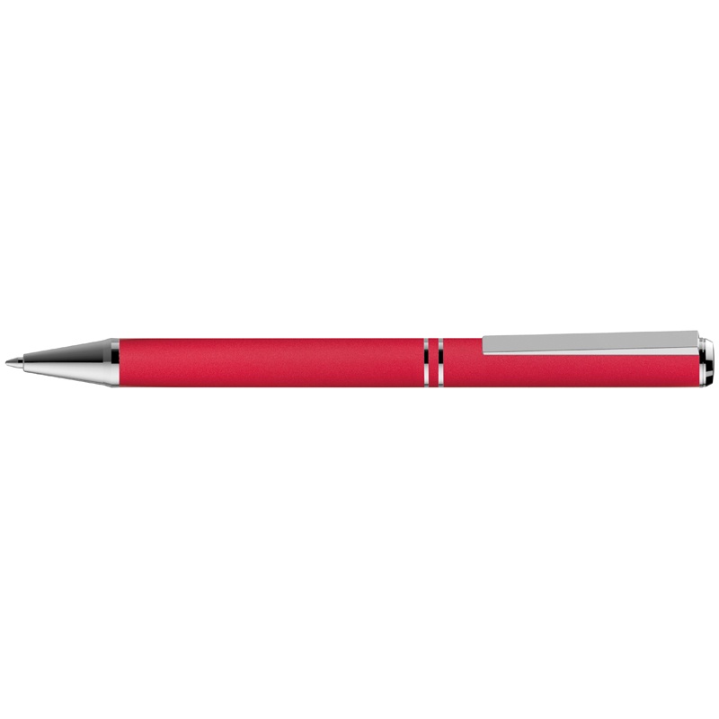 Logotrade promotional products photo of: Metal ballpen with zig-zag clip, red