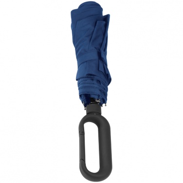 Logo trade promotional merchandise photo of: Automatic pocket umbrella with carabiner handle, Blue