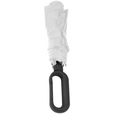 Logo trade promotional items picture of: Automatic pocket umbrella with carabiner handle, White