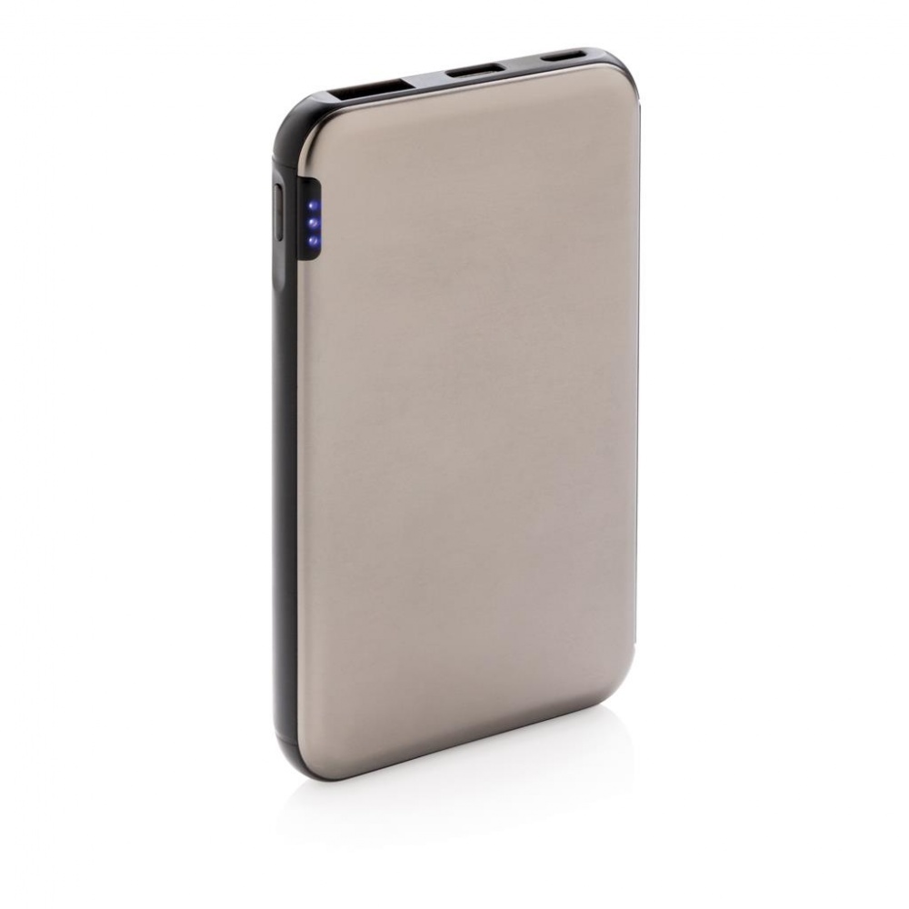 Logo trade promotional merchandise image of: Pocket-size 5.000 mAh powerbank, grey