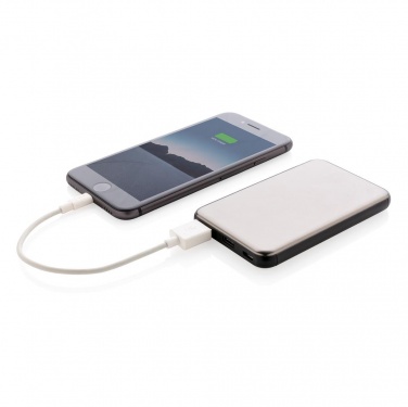 Logo trade promotional gifts image of: Pocket-size 5.000 mAh powerbank, grey