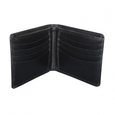 Logo trade promotional giveaways image of: Mauro Conti leather wallet, RFID protection, black