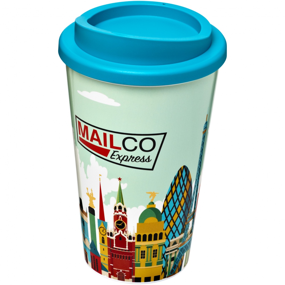 Logo trade promotional merchandise photo of: Brite-Americano® 350 ml insulated tumbler, light blue