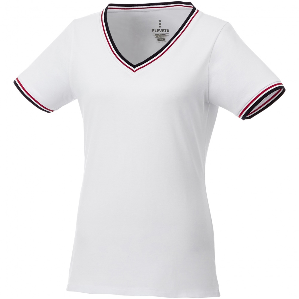 Logo trade promotional products picture of: Elbert short sleeve women's pique t-shirt, white