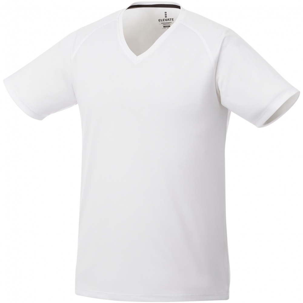 Logo trade promotional product photo of: Amery men's cool fit v-neck shirt, white