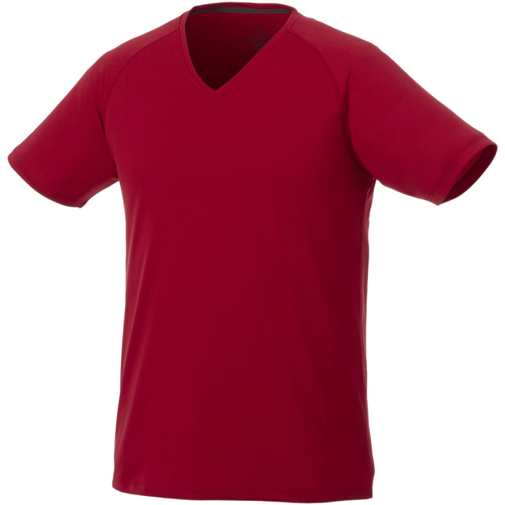 Logo trade corporate gift photo of: Amery men's cool fit v-neck shirt, red