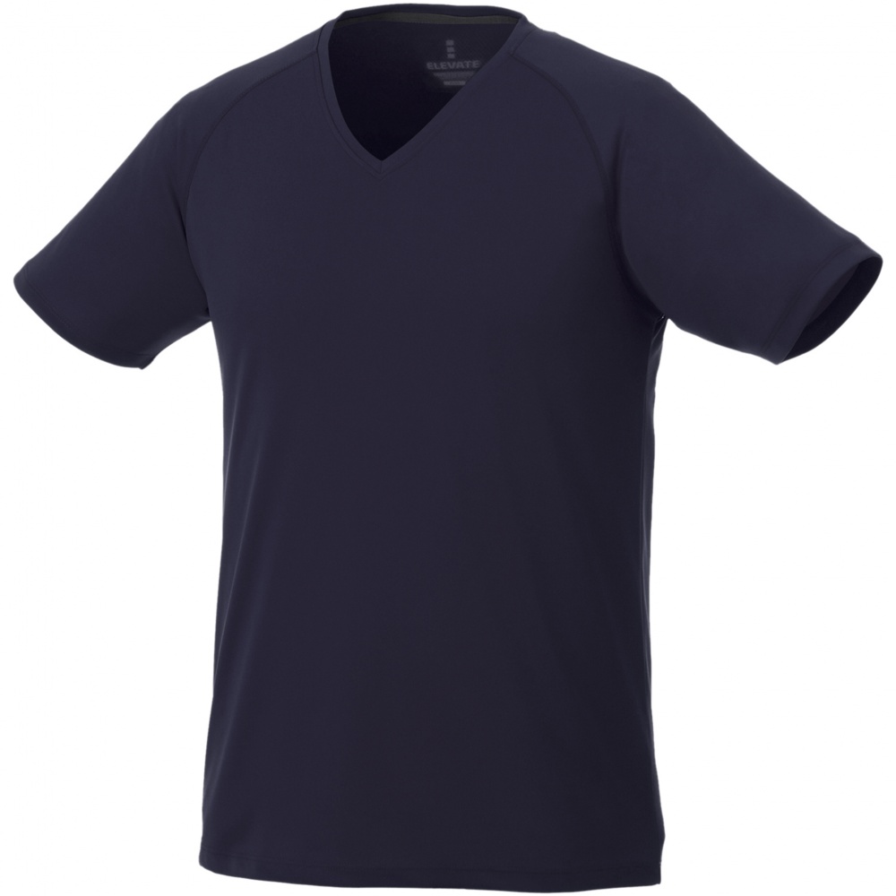 Logo trade corporate gifts picture of: Amery men's cool fit v-neck shirt, navy