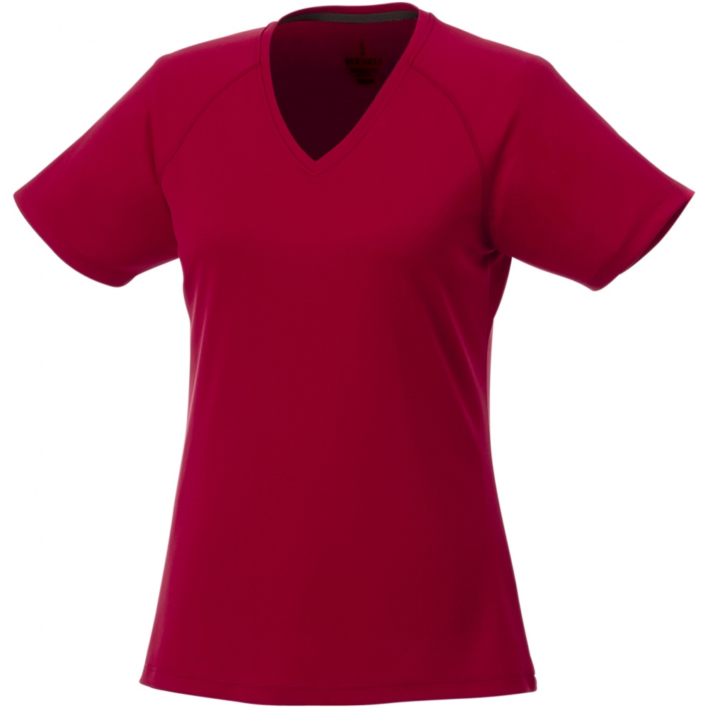 Logo trade advertising products picture of: Amery women's cool fit v-neck shirt, red