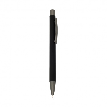 Logotrade corporate gift image of: Rubberized soft touch ball pen, black