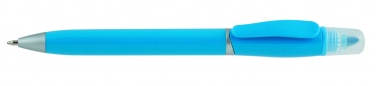 Logotrade promotional giveaways photo of: Plastic ball pen with highlighter 2-in-1 GUARDA, Blue