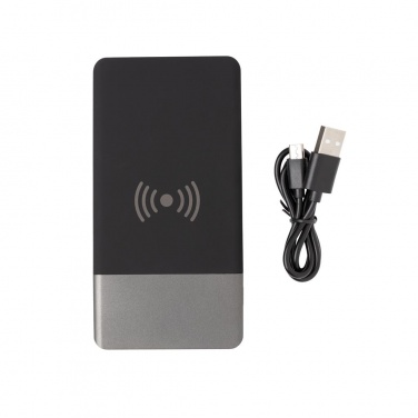 Logotrade promotional product image of: 5.000 mAh Soft Touch Wireless 5W Charging Powerbank
, grey