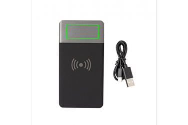 Logo trade promotional products picture of: 5.000 mAh Soft Touch Wireless 5W Charging Powerbank
, grey