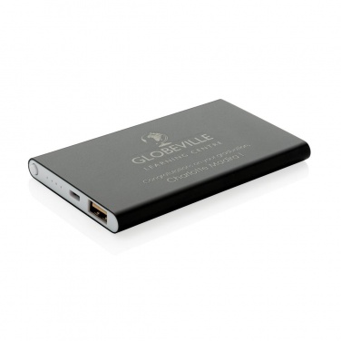 Logotrade corporate gift image of: Printed sample 4.000 mAh slim powerbank, black