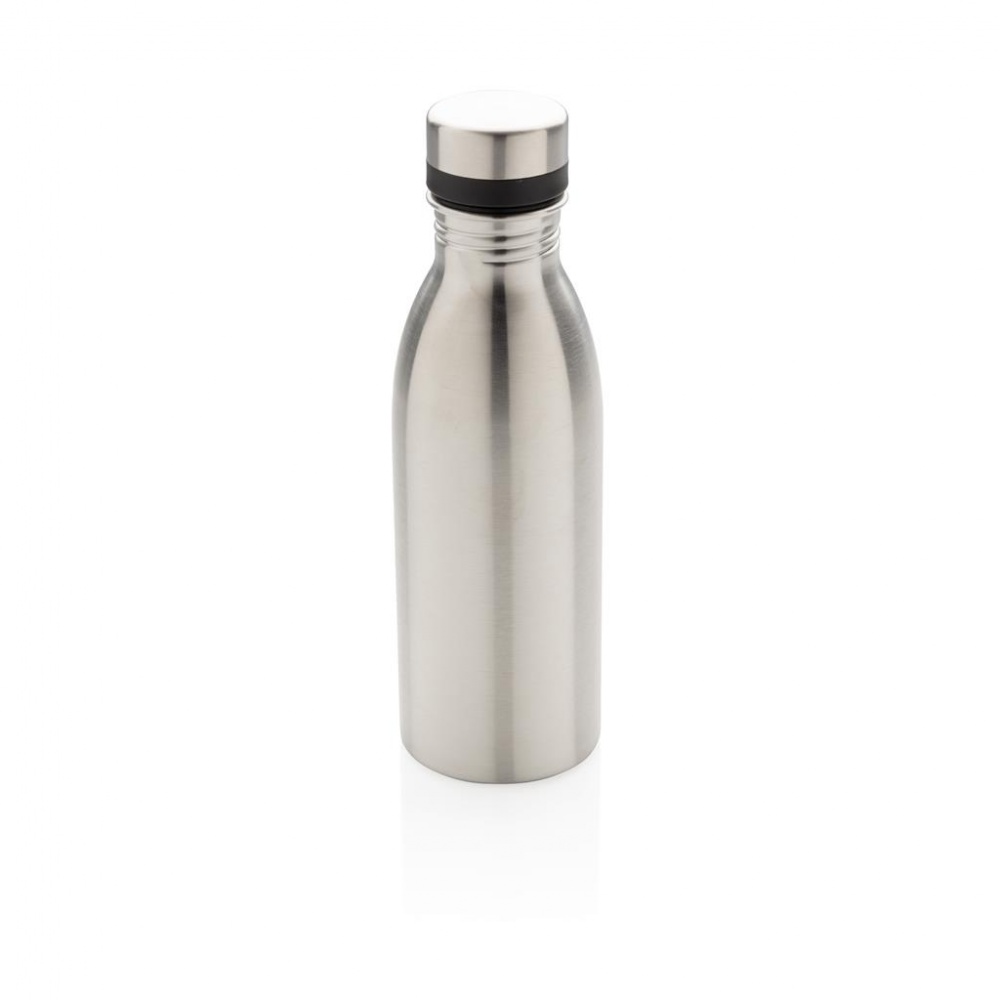 Logo trade advertising products image of: Deluxe stainless steel water bottle, silver